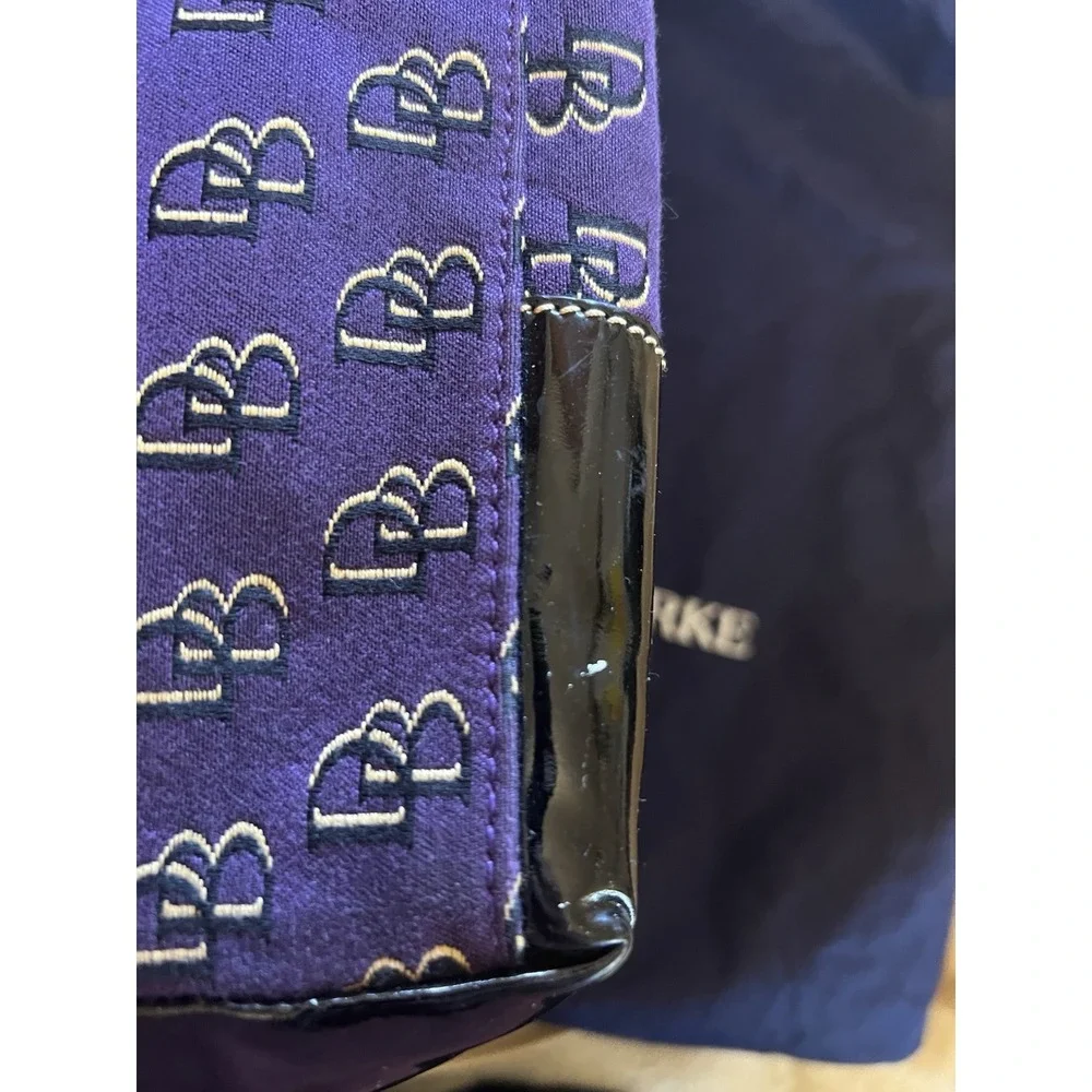 Dooney And Bourke Nikki Purple And Gold Purse With Dust Bag Collegiate